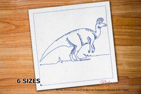 Lambeosaurus Dinosaurs Redwork